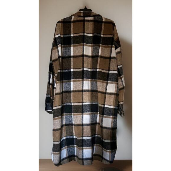 NICE Fall Shacket & Dress Combo – Size XL, Black / Brown / Ivory Plaid, NWT - Picture 3 of 15